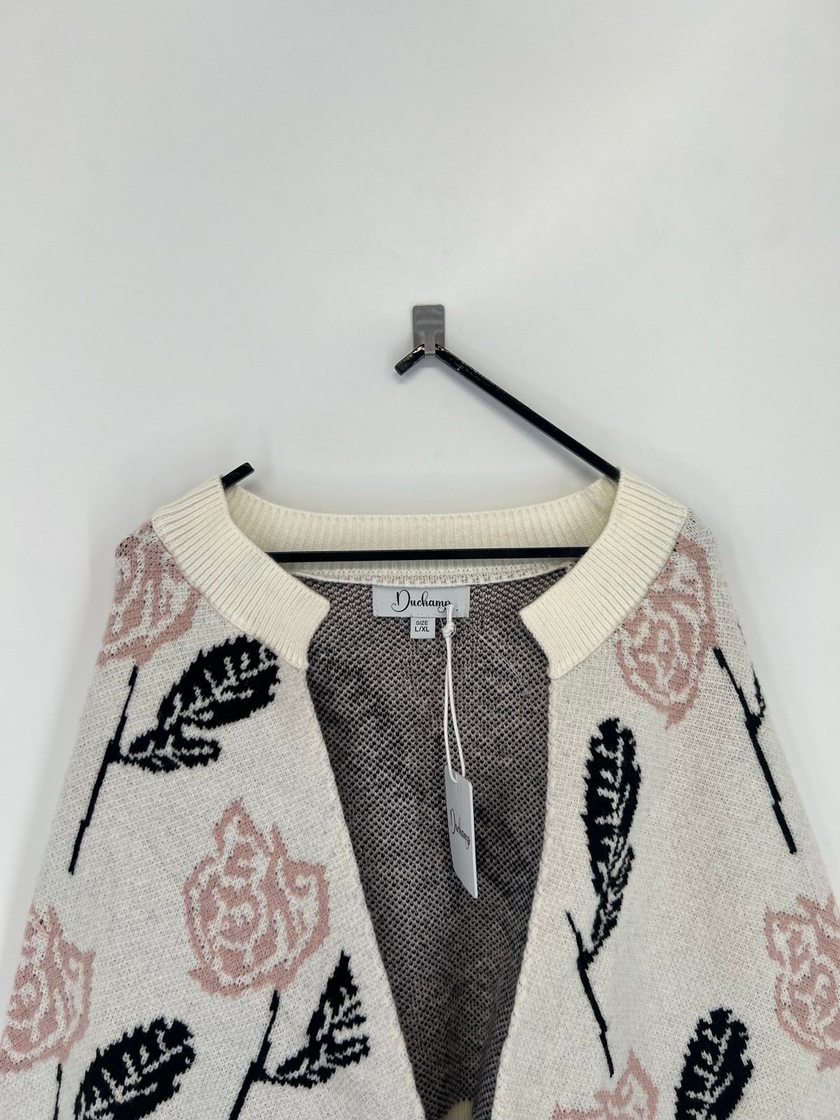 Duchamp Rose Floral Printed Knit Wide Sleeve Shrug
