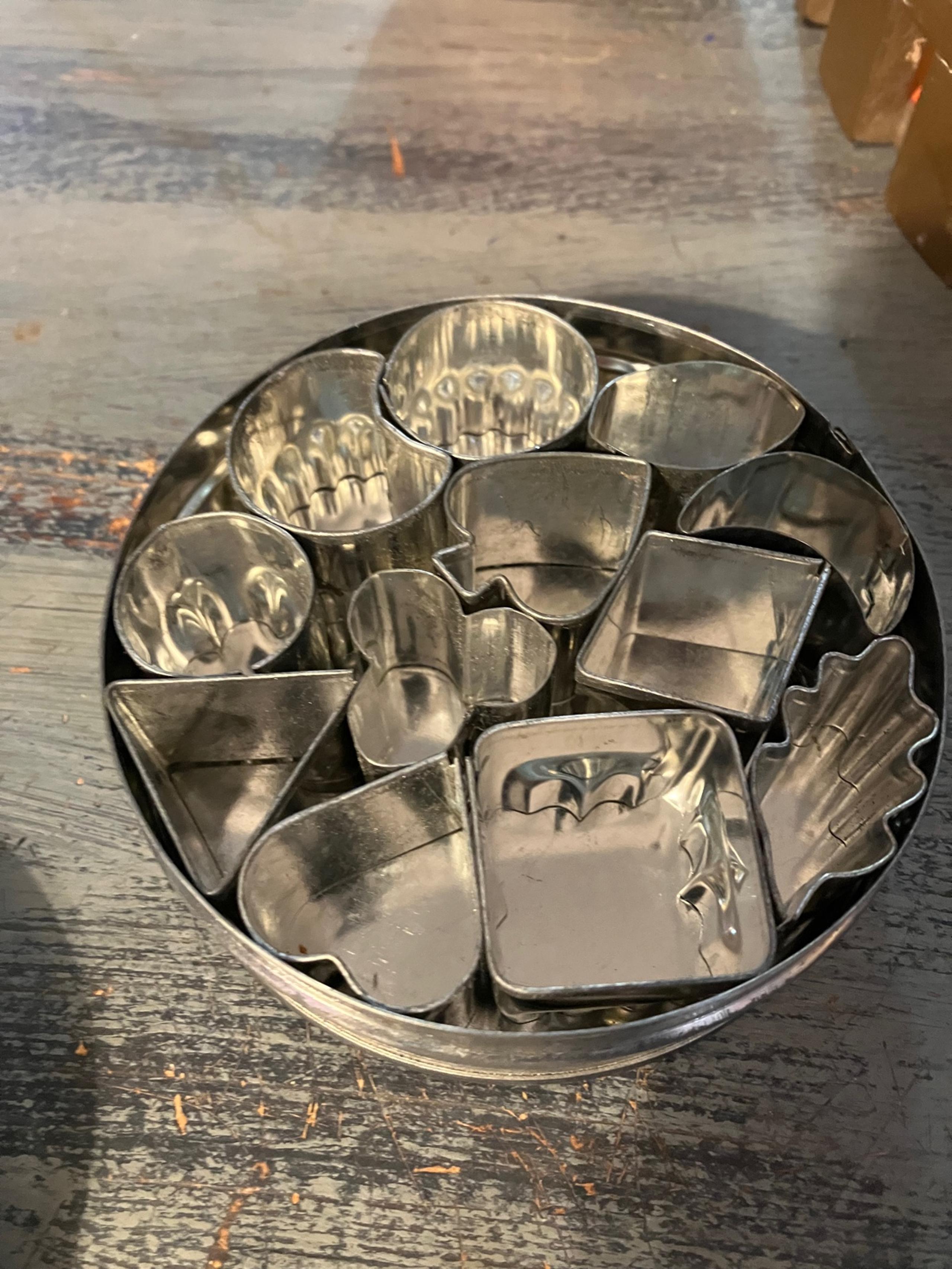 Vintage Set of Tala Baking Cutters in Tin Holder great condition