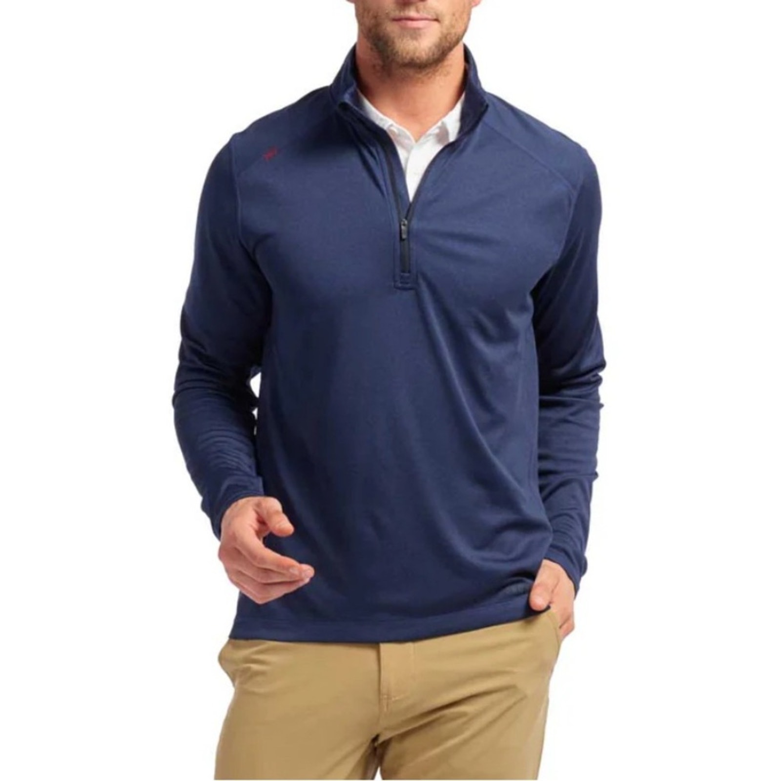 Rhône Men's Navy Sequoia Quarter Zip Blue Athletic Pullover Sweater Size Small