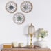 3 Piece Round Farmhouse Wall Decor with 6 Piece Interchangeable Flowers 12'