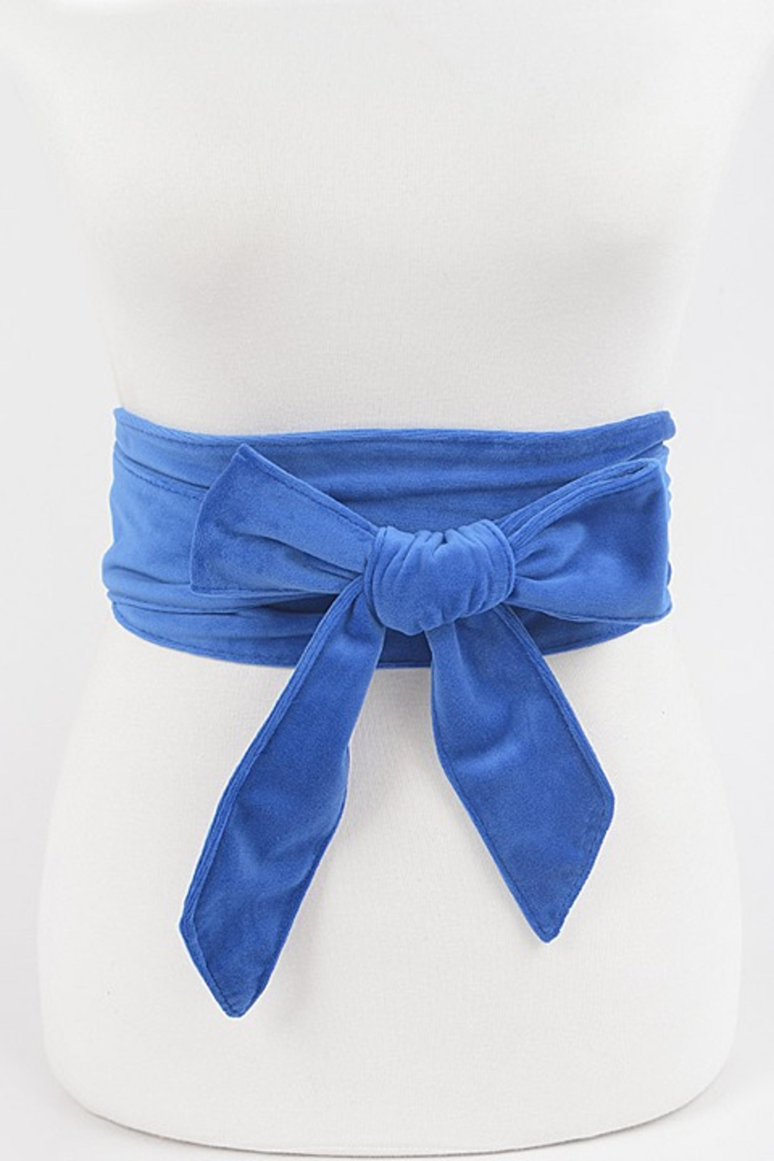 BNWT Brand New Royal Blue Velvet Wrap Belt Obi Belt