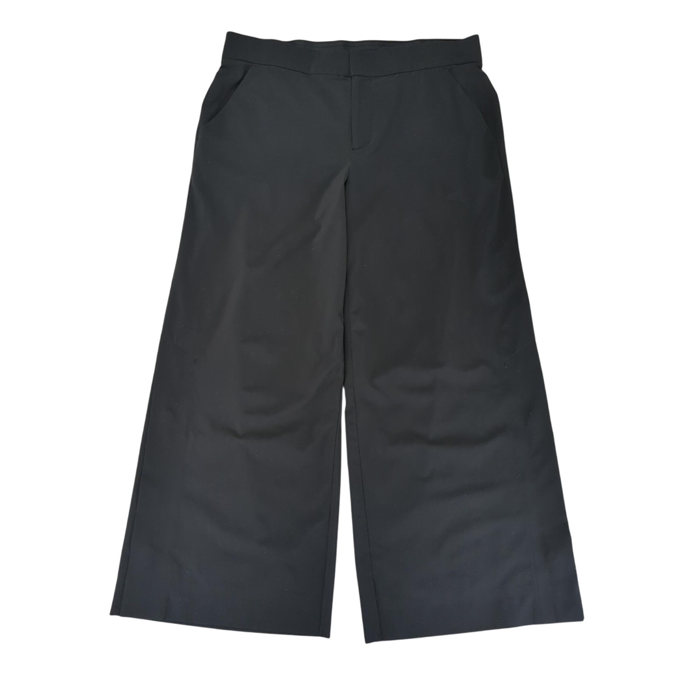 Athleta Tribeca Crop Pant 281969 Cropped Wide Leg Black Women's 10 Flowy Casual