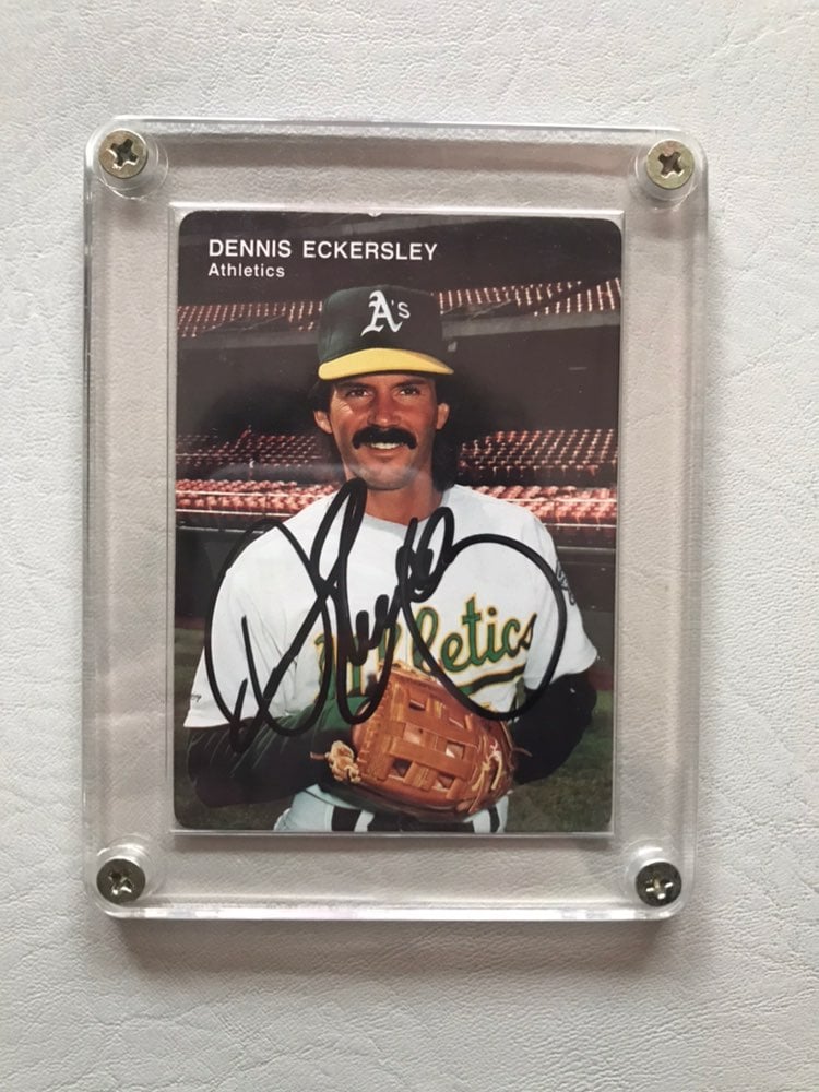 Autographed Dennis Eckersley baseball ca