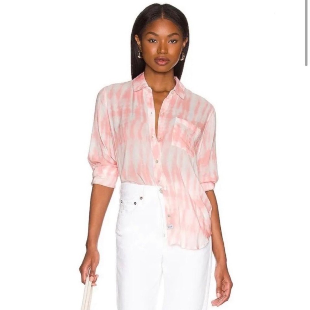 NWT RAILS Josephine Coral Tide Button Down Pocket Button Cuff Sz L