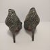 Rupert Sanderson Laira 85 Cloth Navy/Gold Sparkly Metallic Heels,Size 7.5 /EU 38