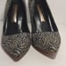 Rupert Sanderson Laira 85 Cloth Navy/Gold Sparkly Metallic Heels,Size 7.5 /EU 38