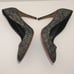 Rupert Sanderson Laira 85 Cloth Navy/Gold Sparkly Metallic Heels,Size 7.5 /EU 38
