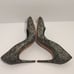 Rupert Sanderson Laira 85 Cloth Navy/Gold Sparkly Metallic Heels,Size 7.5 /EU 38