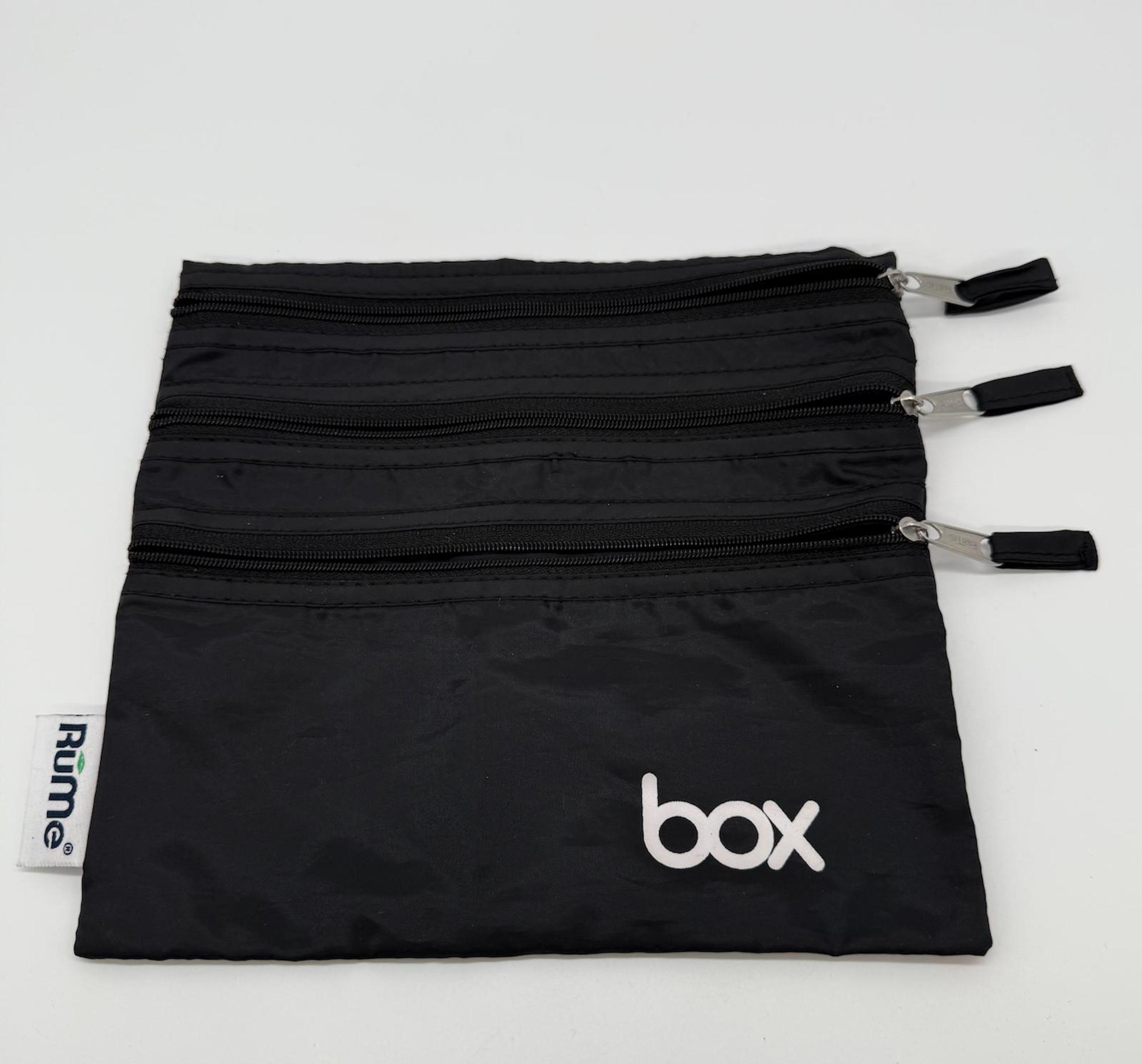 RuMe Box 4-Zip Black Nylon Organizer Pouch 8x8