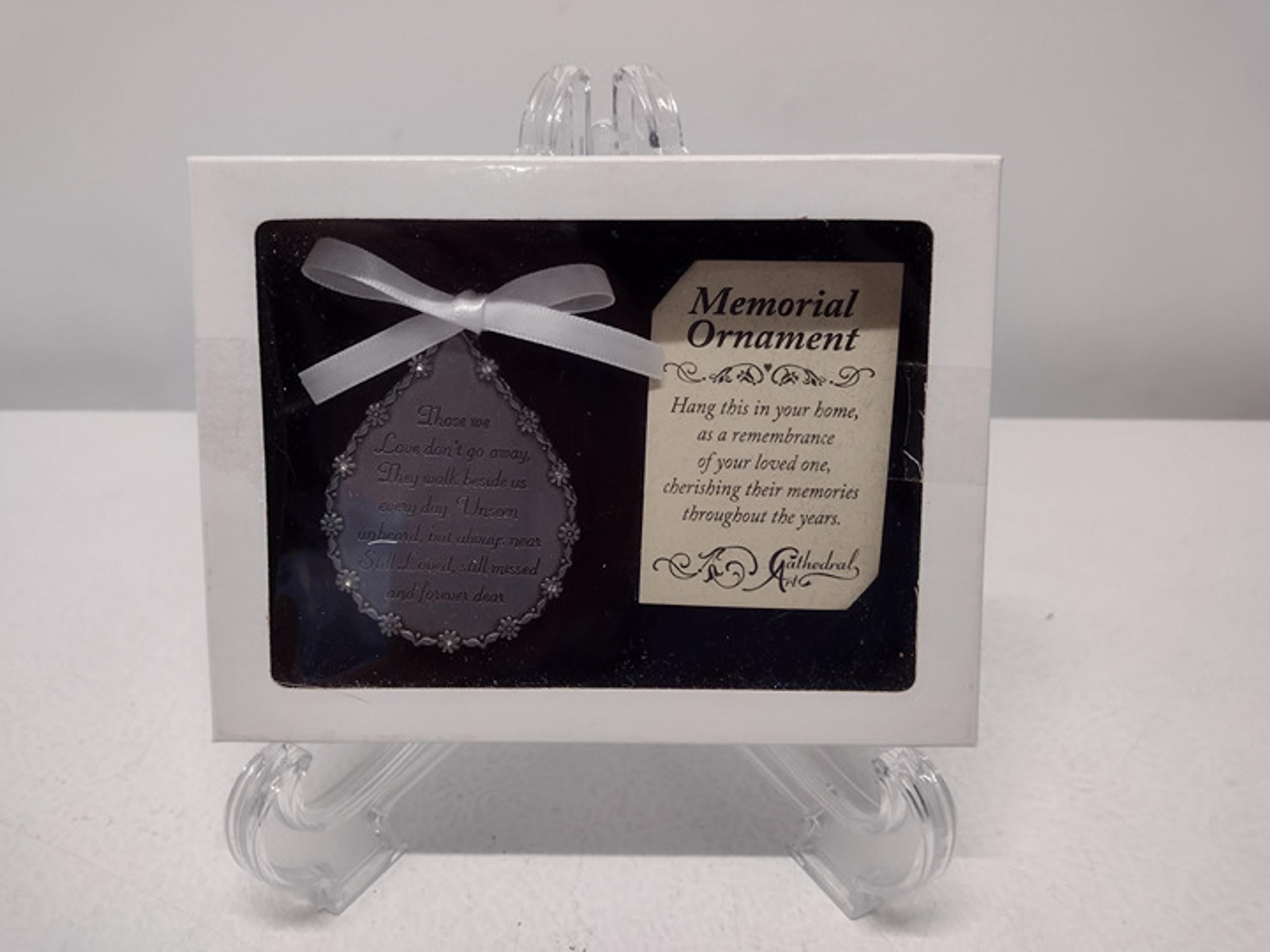 NWT - Pewter Memorial Ornament with Crystals
