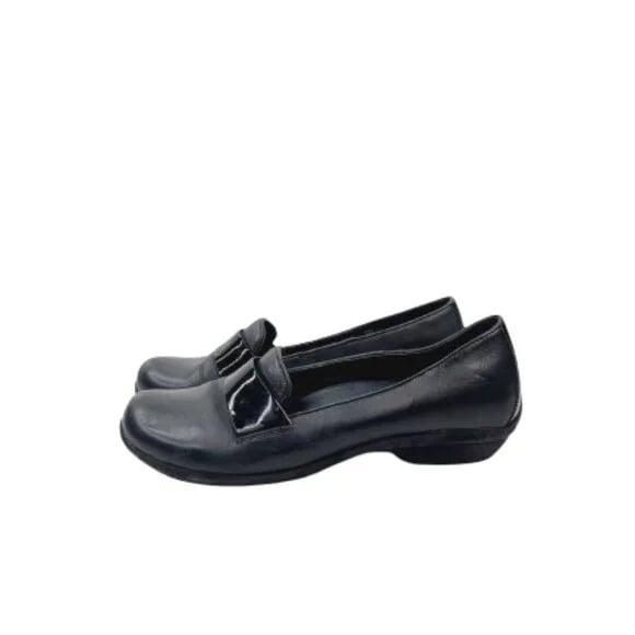 Dansko Women's Black Leather Slip-On Flat Loafers Shoes Size US 8 EUR 38