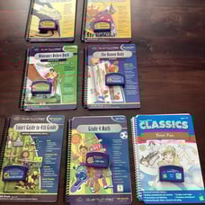 Lot of 7 Leap Frog LeapPad Books And Cartridges ages 8 and up 3-5 grade