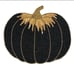 2 New Modern Home Black and Gold 15in Beaded Harvest Pumpkin Placemat Charger