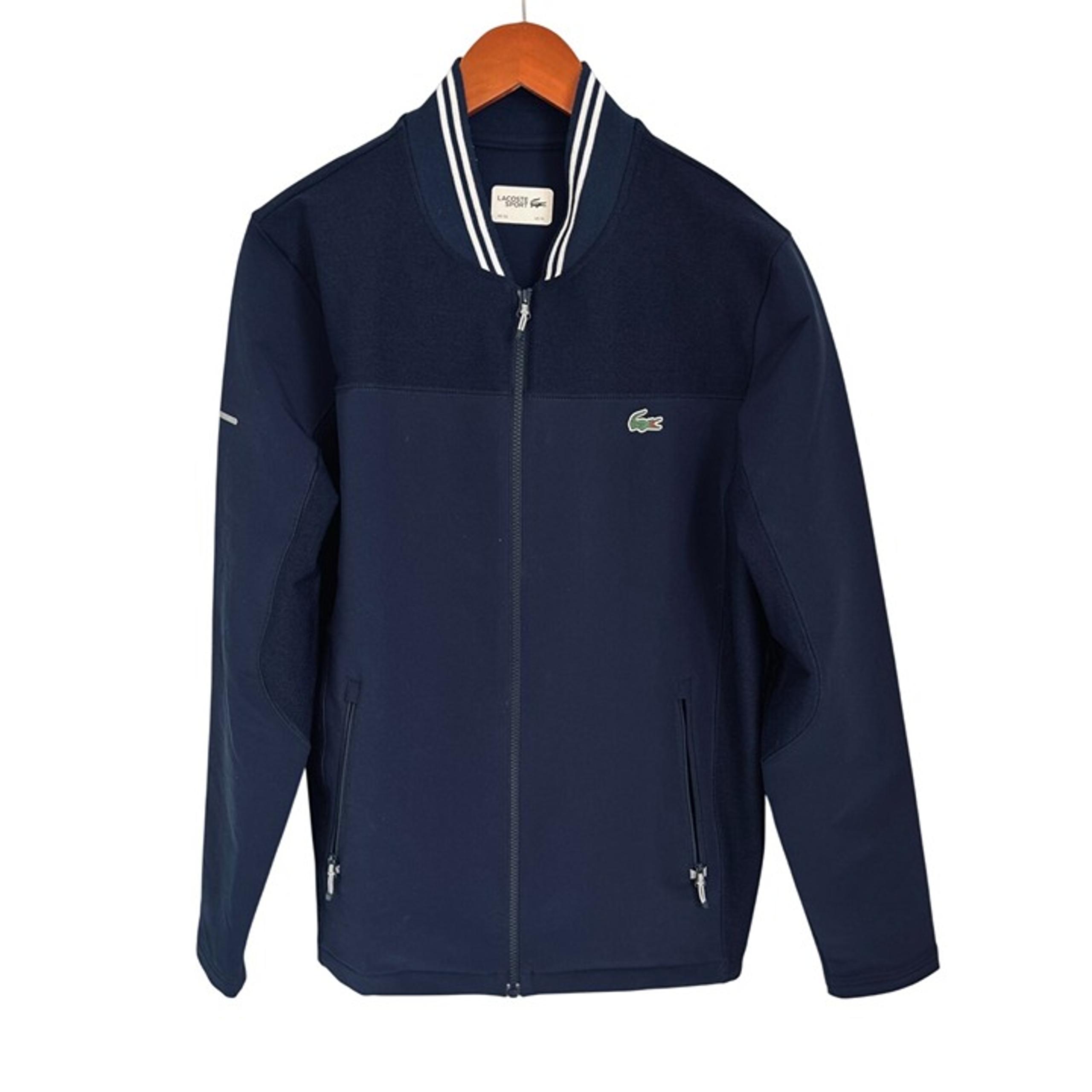 Sport Blue Sports Jacket with Ribbed Collar Size XLarge - Lacoste