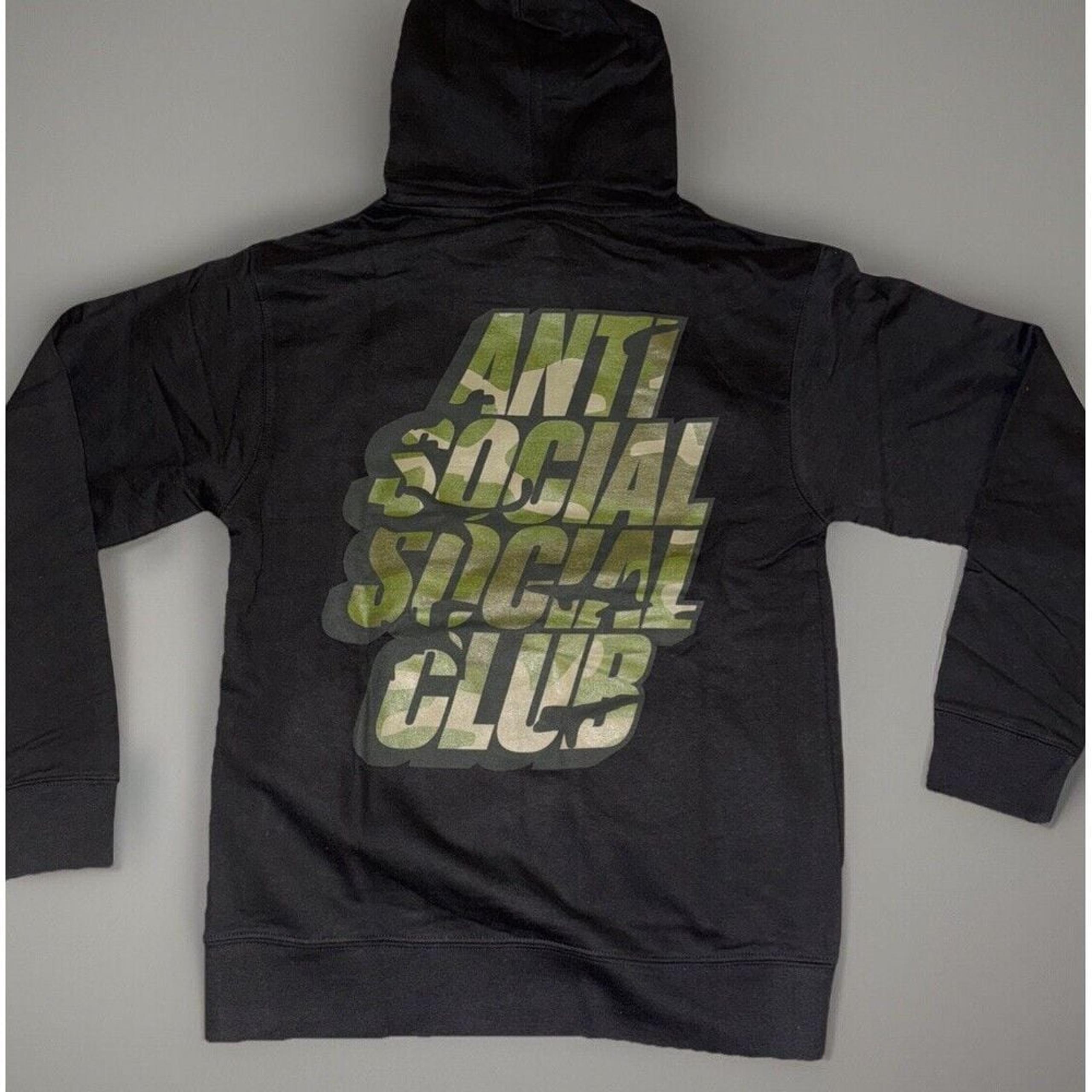 NEW Anti Social Social Club Black Hoodie Camo Mind Games Men's Small Streetwear
