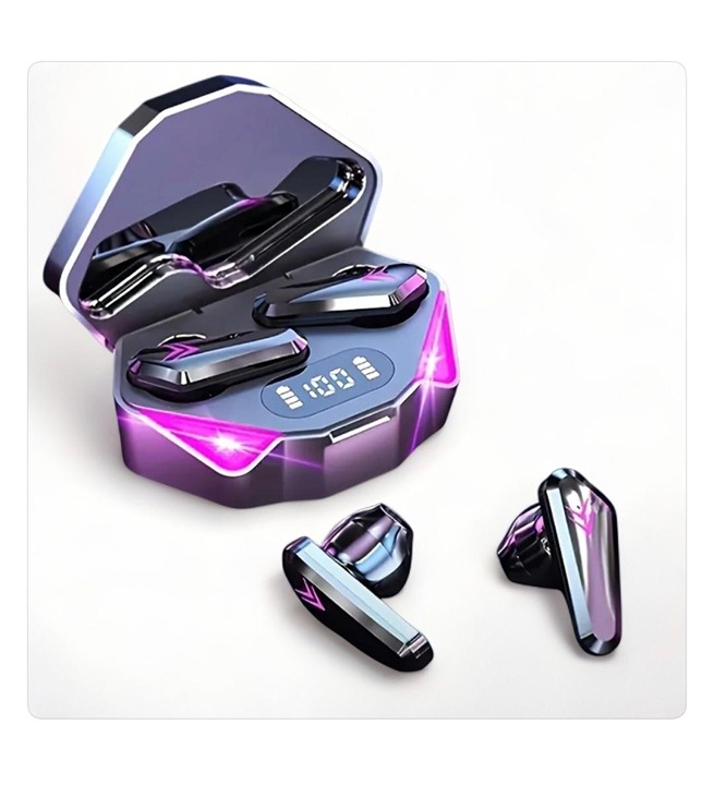 NEW - STEREO BLUETOOTH WIRELESS HEADPHONES WITH CHARCHING CASE AND TOUCH CONTROL