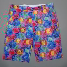 Hreski 128 Explosion Of Colors Golf Chino Shorts Stretch Preppy Lightweight 34