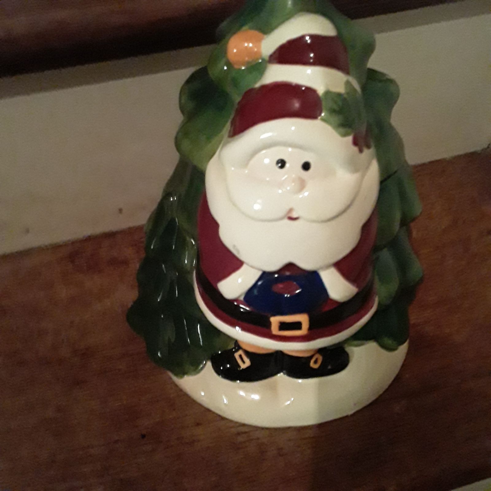 Large Christmas Tree with Santa in front