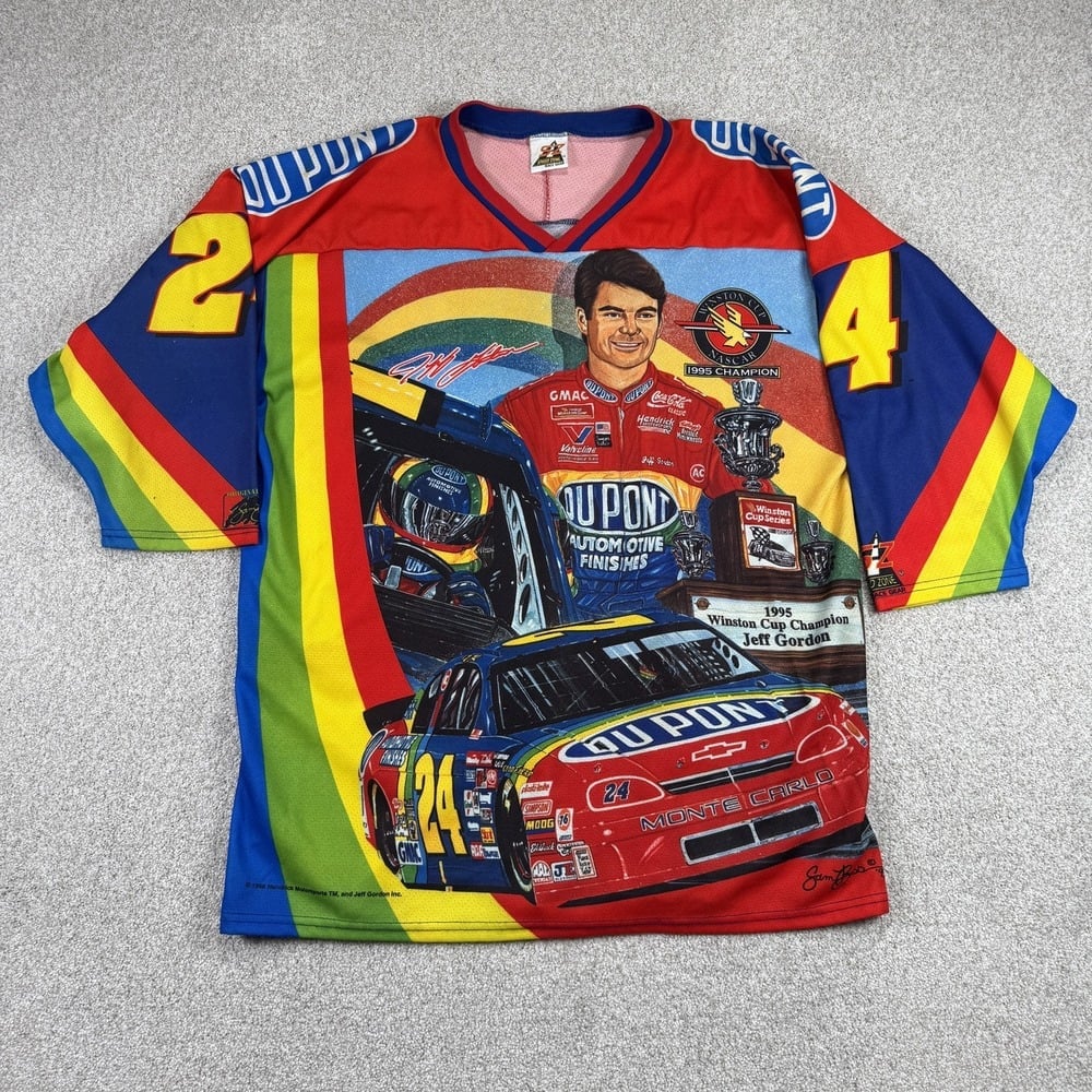 Vintage Nascar Jeff Gordon All Over Print Hockey Jersey - Adult XL Unworn Cond