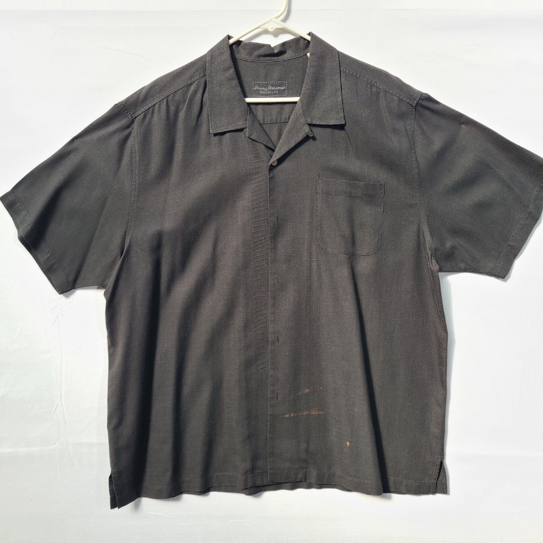 Vintage Tommy Bahama Silk Embroidered Original Fit Shirt XXL with Extra Buttons