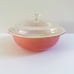 Vintage Pyrex Pink Flamingo White Glass 024 2 Quart Handled Casserole with Lid
