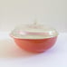 Vintage Pyrex Pink Flamingo White Glass 024 2 Quart Handled Casserole with Lid
