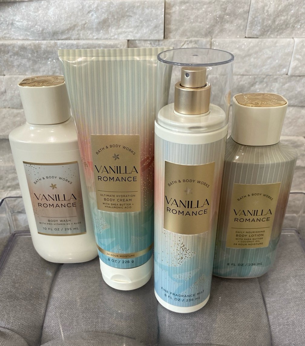 Bath & Body Works Vanilla Romance Fragrance Mist Body Wash Body Lotion Cream