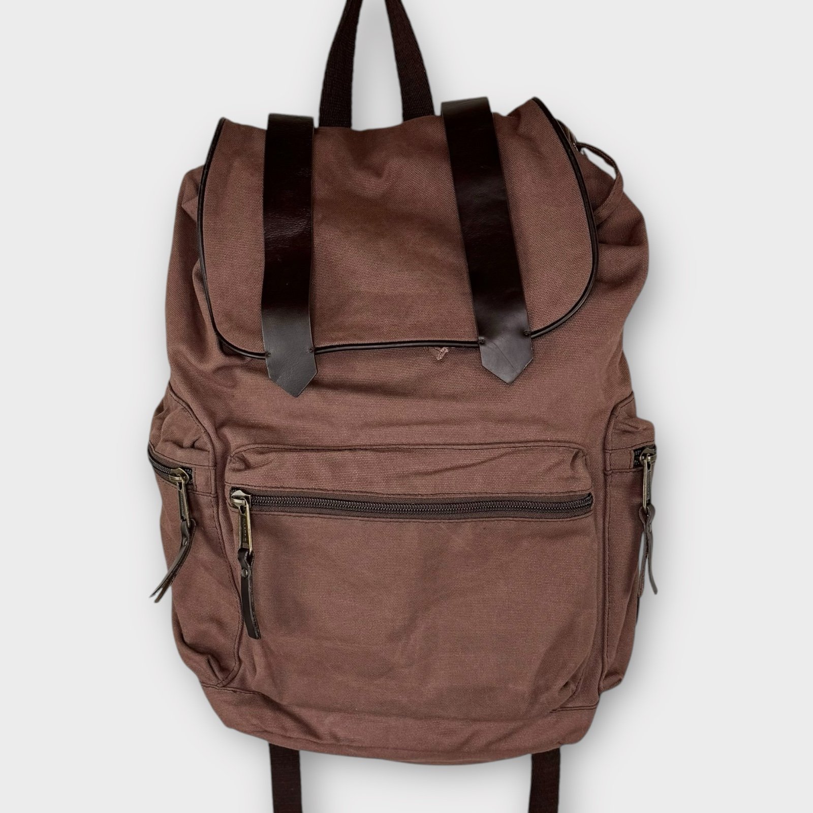 Duluth Trading Co. brown Oil Cloth Backpack canvas water resistant gorpcore EUC
