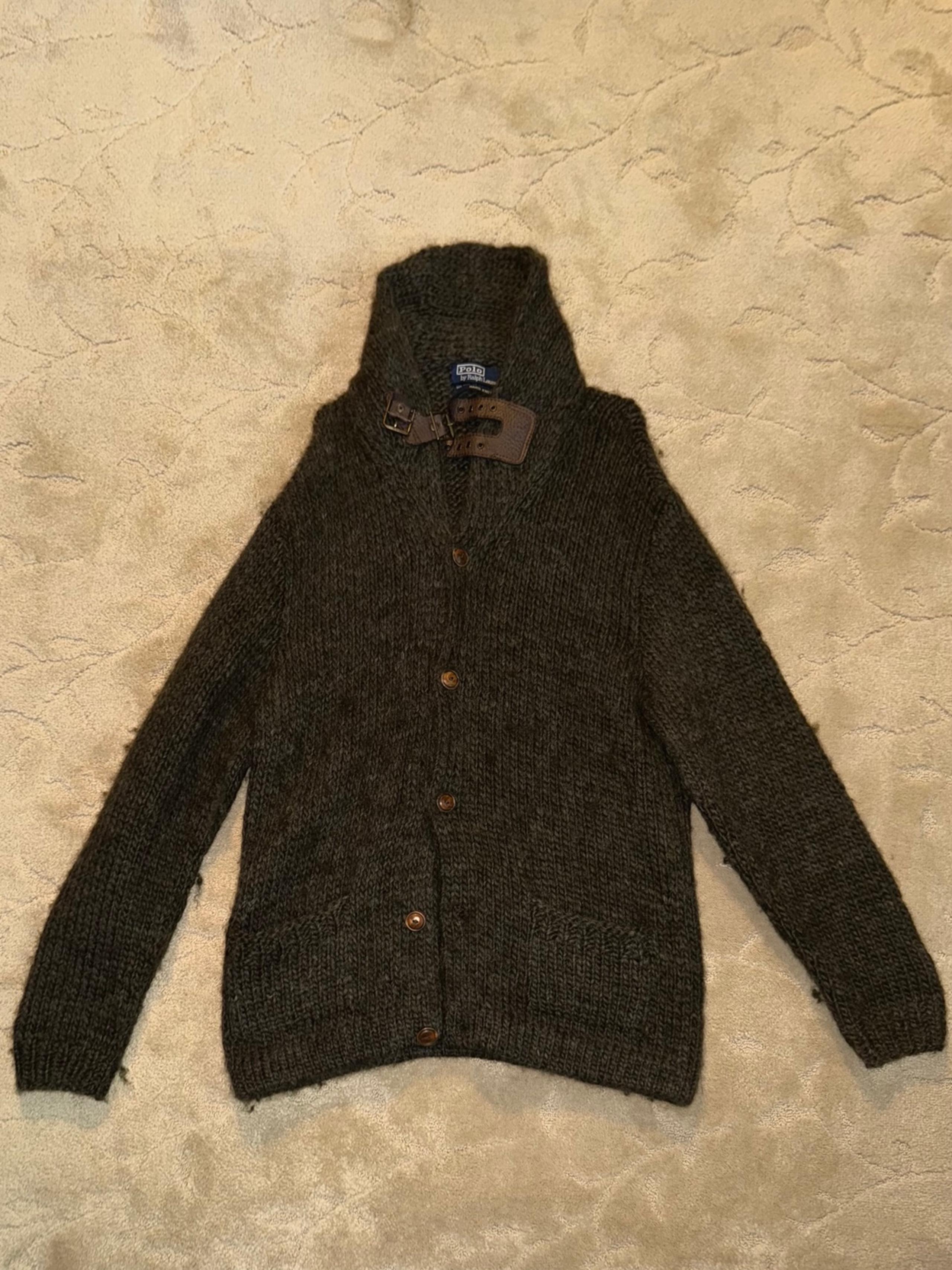 Polo Ralph Lauren Hand Knit Alpaca Cardigan Sweater - Mens Medium
