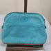 P2 Excellent Condition Hermes Turquoise Canvas Pouch MM