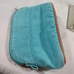 P2 Excellent Condition Hermes Turquoise Canvas Pouch MM