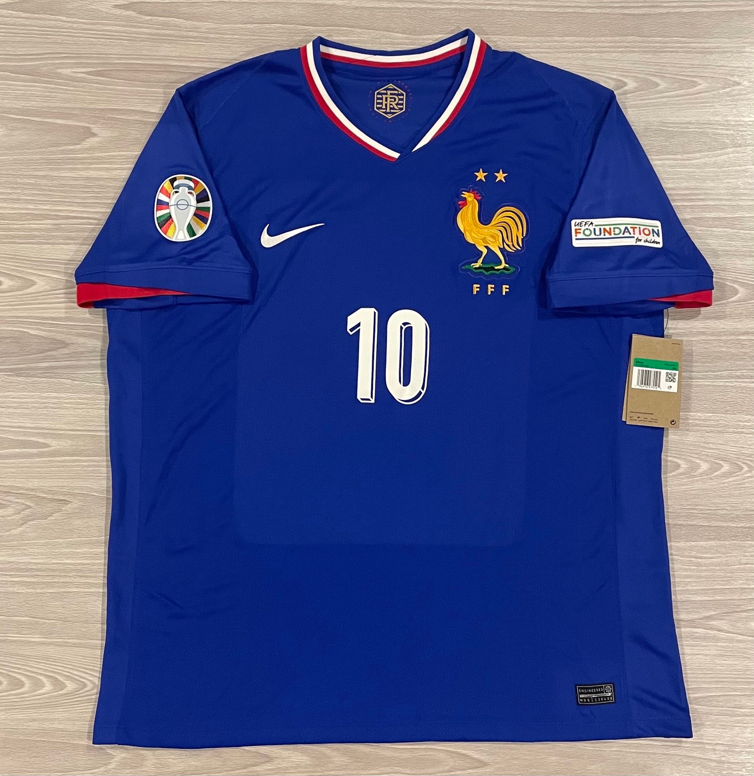 Nike 2024 France EURO Mbappe #10 Authentic Jersey Blue FJ1254-452 Men’s Size XL