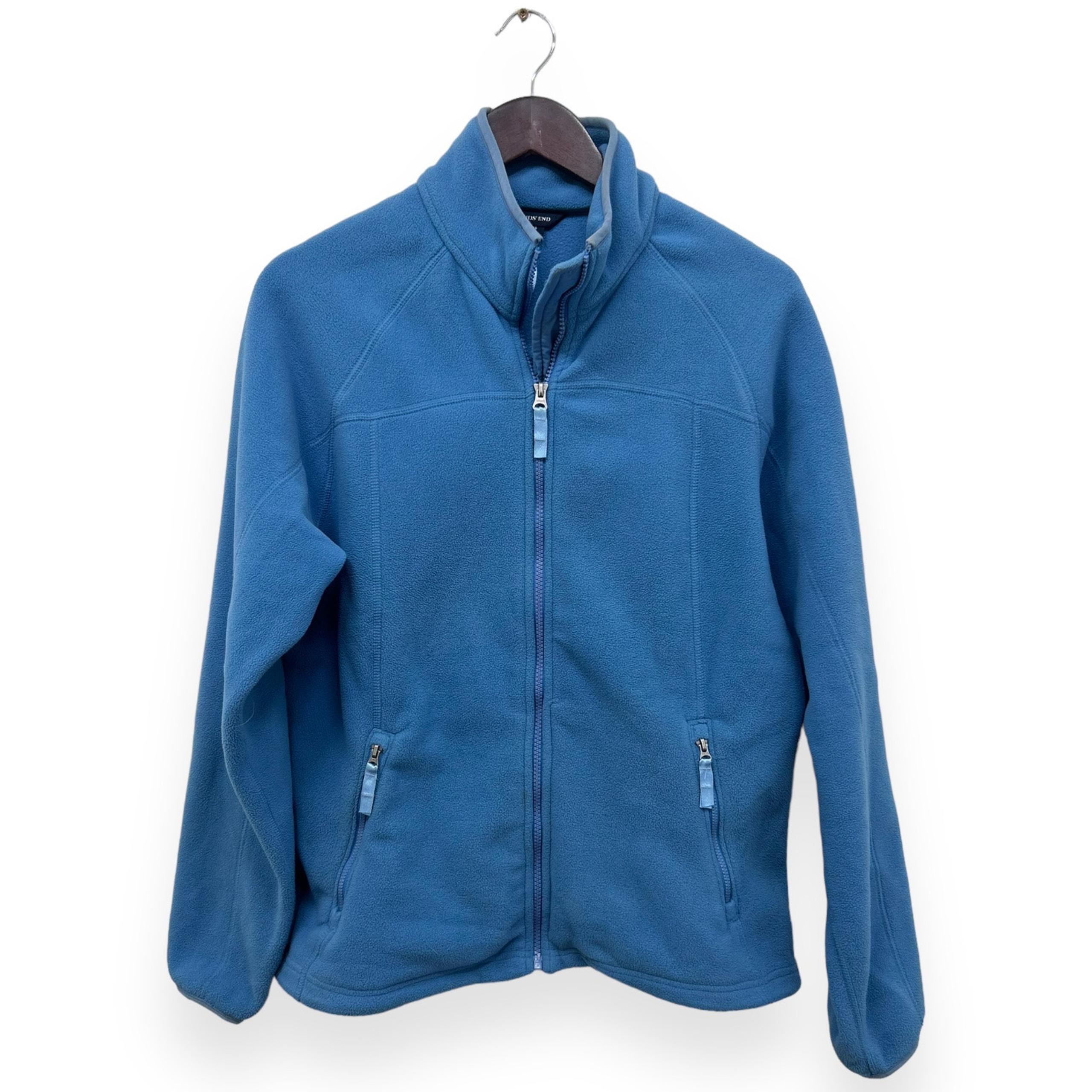 Lands’ End Lt Blue Fleece Full Zip Jacket Size Womens Large 16-18