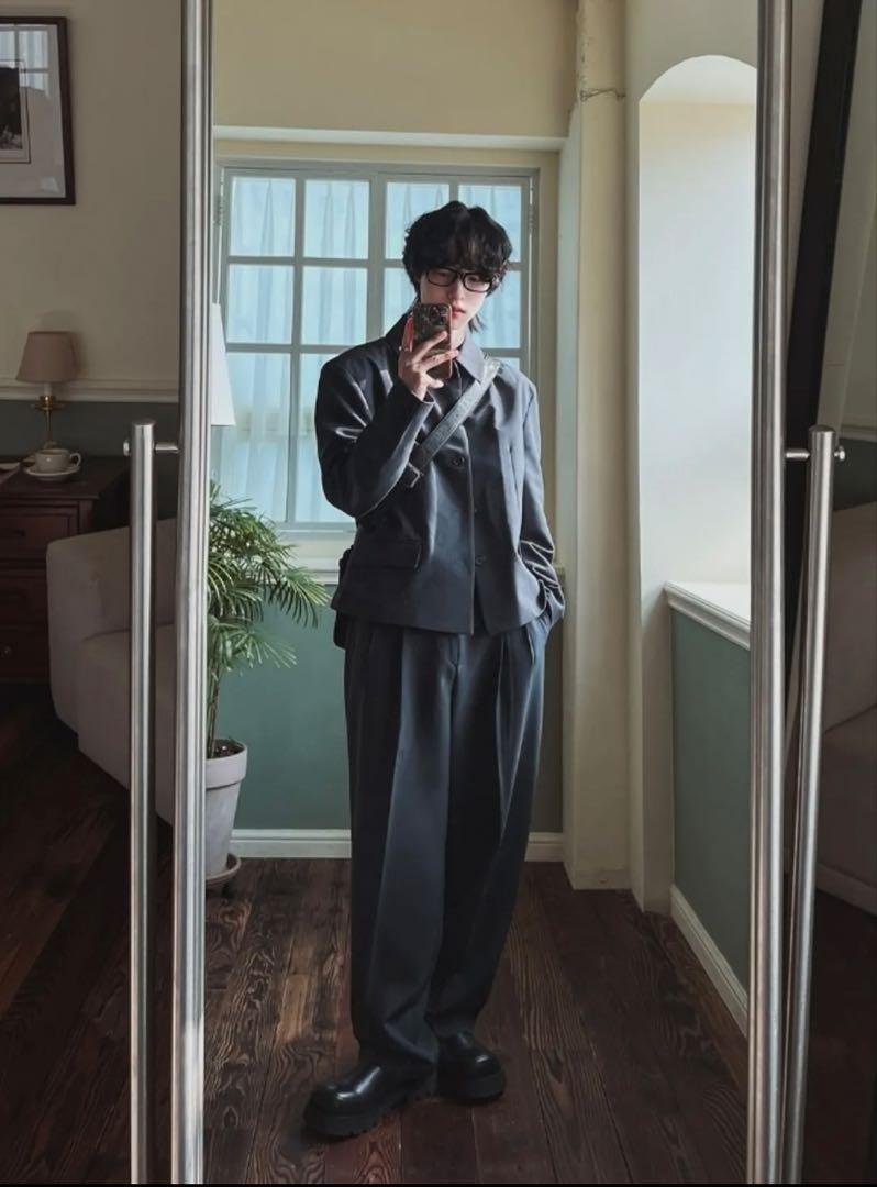 100％本物 crop Mac Berry Le 2plan blazer, M. size gray, ジャケット・アウター