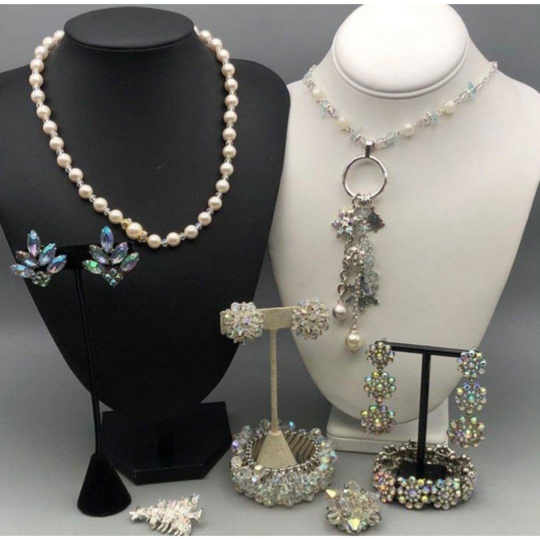 Sparkling Vintage Aurora Borealis Lot with Earrings Necklaces Bracelets Brooches