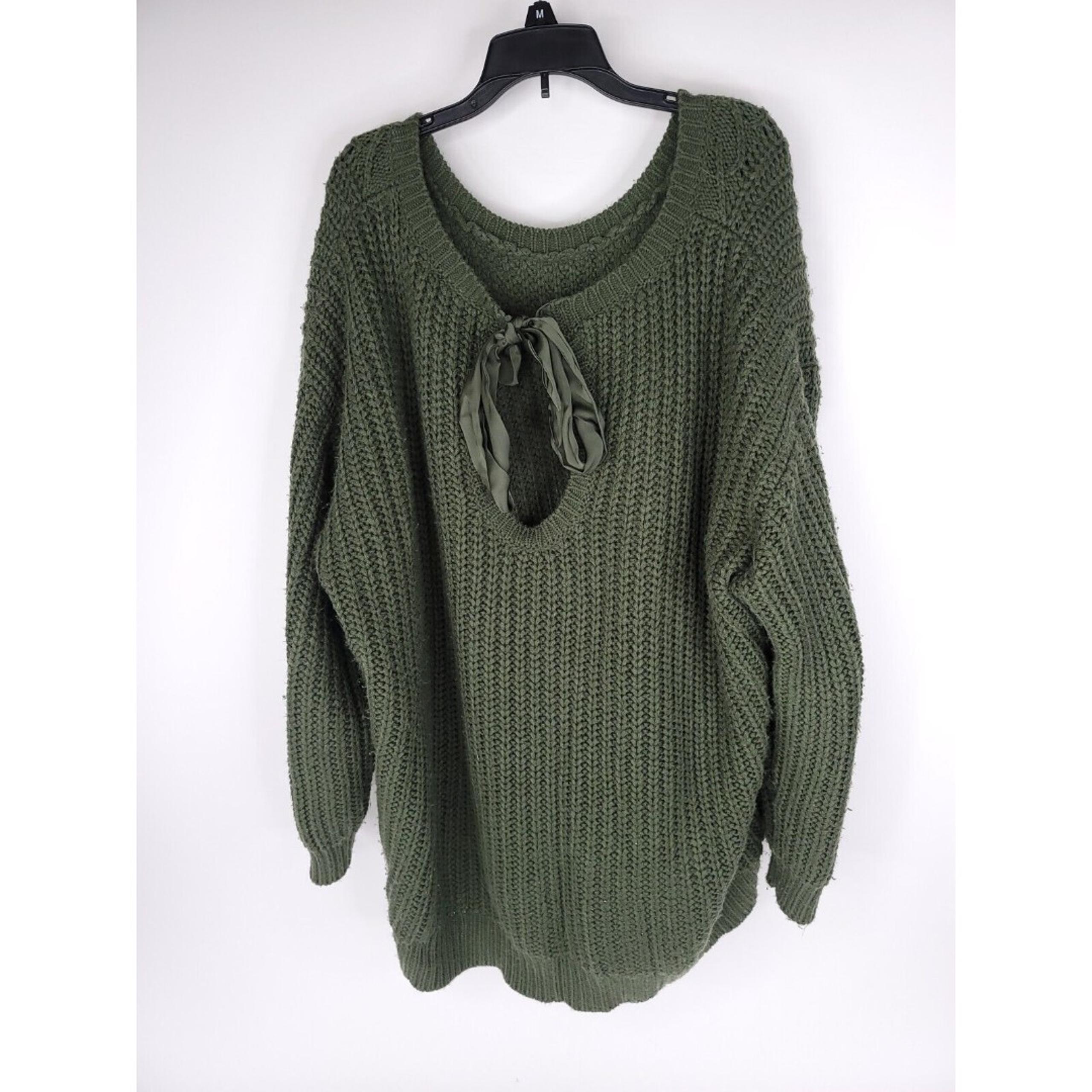 Torrid Sweater Womens Size 2X Pullover Chunky Knit Green Plus