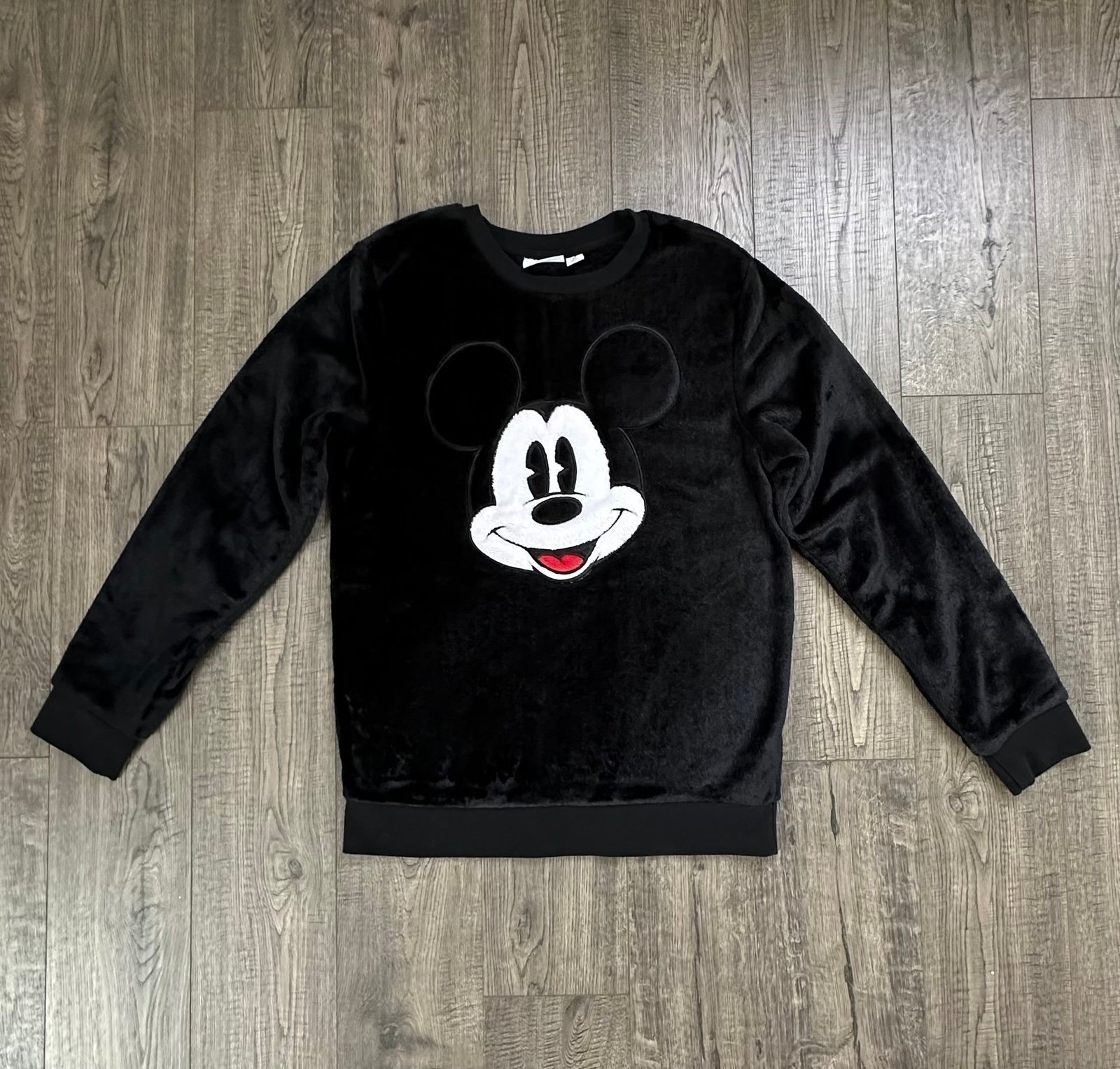 Disney Parks Velour Plush Fleece Mickey Mouse Pullover Sweater Sweatshirt Size S