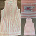 Faherty Isha Organic Linen Dress Peach Stripe Sleeveless MED EUC