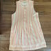 Faherty Isha Organic Linen Dress Peach Stripe Sleeveless MED EUC