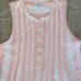 Faherty Isha Organic Linen Dress Peach Stripe Sleeveless MED EUC