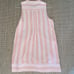 Faherty Isha Organic Linen Dress Peach Stripe Sleeveless MED EUC