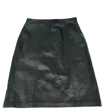 Jaclyn Smith 100% Black Leather Pencil Skirt Womens 6