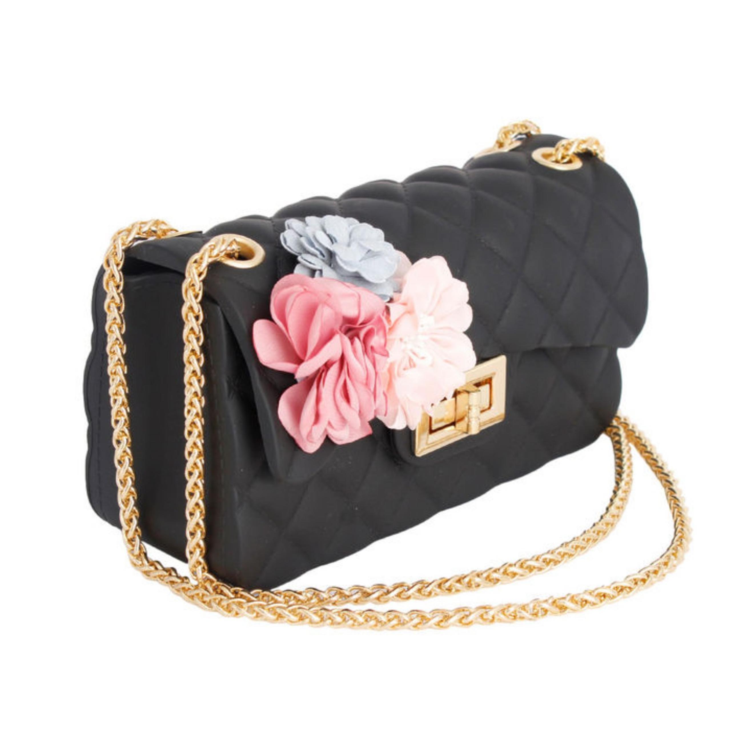 Quilted Floral Jelly Crossbody Bag
