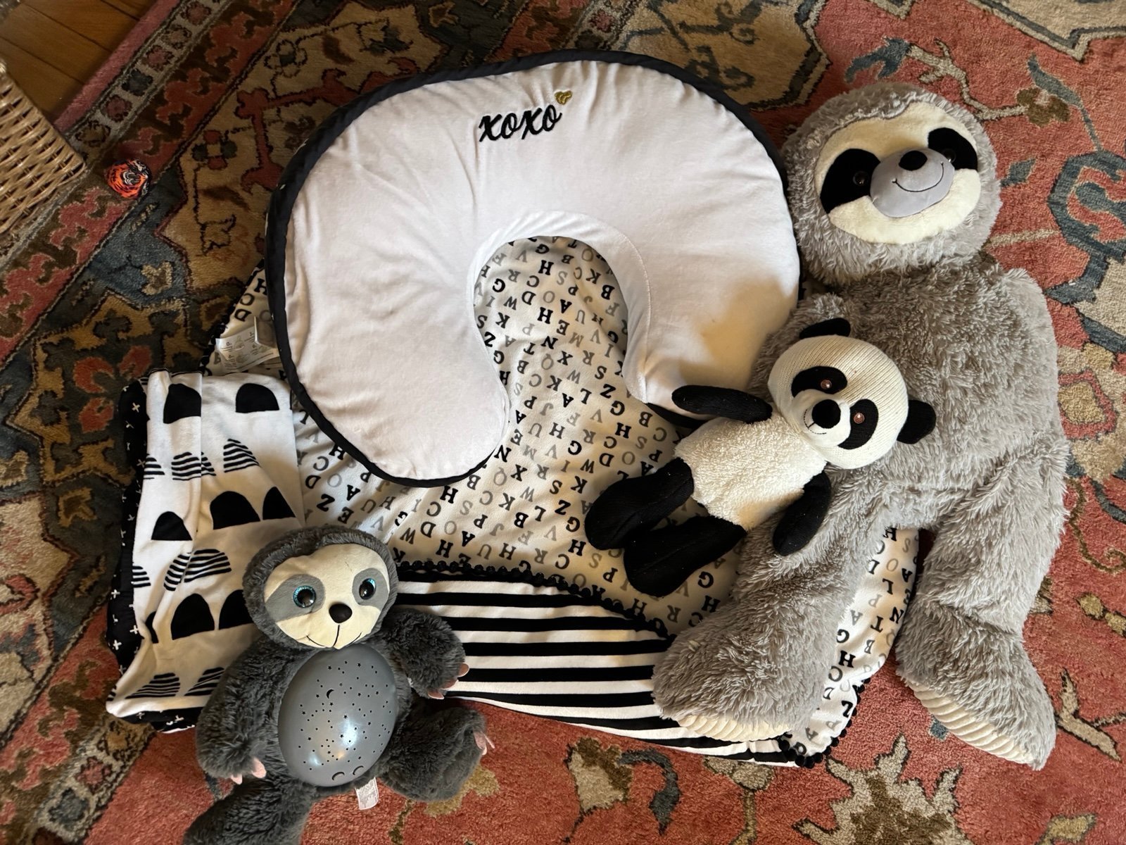 Bundle Luxe Boppy Pillow, playmat, starbelly dream light changing pad cover toys