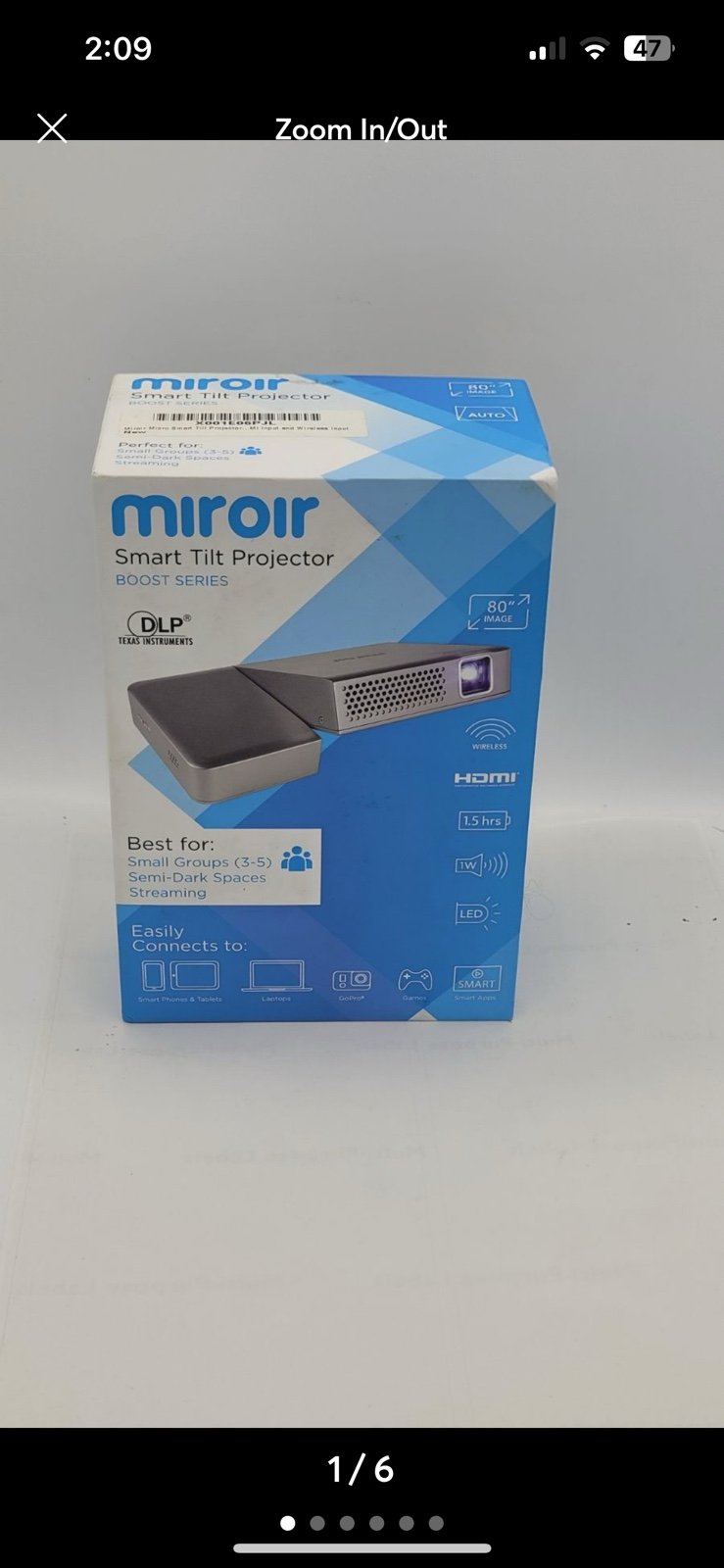 Miroir 80in Smart Tilt Projector