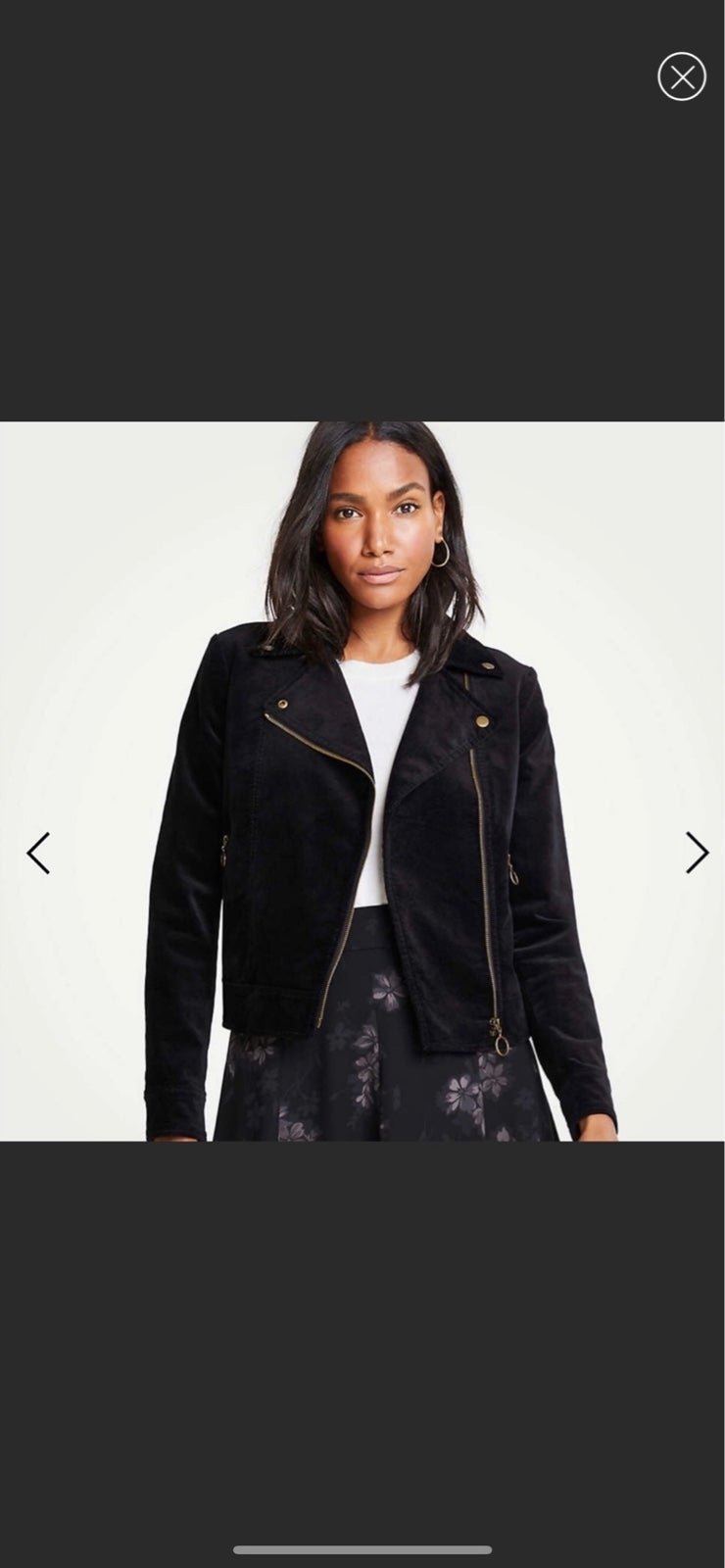 Ann Taylor Velvet Moto Jacket Size 12