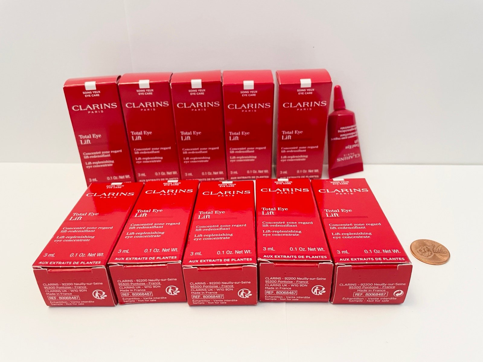10 Clarins Total Eye Lift Replenishing Eye Concentrate 3 ml 0.1 oz Travel Size