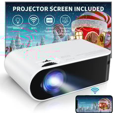 Wireless & Wired Projector With Projector Screen 80inch