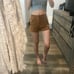 Forever 21 Brown Suede Leather Shorts 25