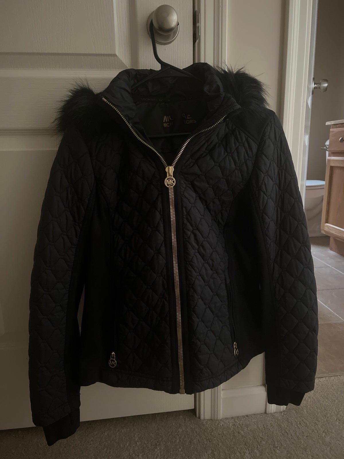 Michael Michael Kors Fur Hood Quilted Coat